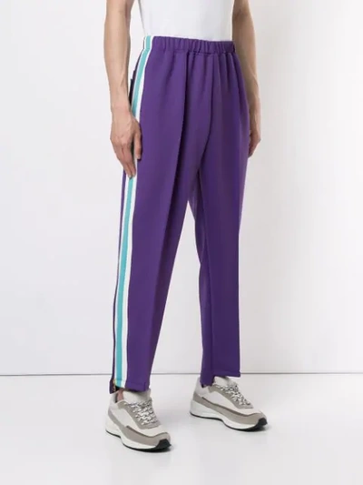 A(LEFRUDE)E 侧条纹缝饰运动裤 - 紫色
