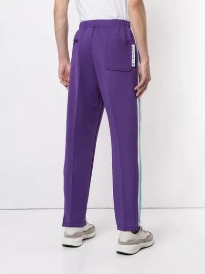 Shop A(lefrude)e Appliqué Side Strip Track Pants In Purple