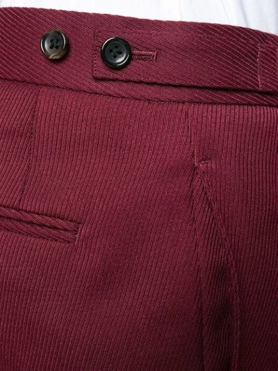 Shop Thom Browne Rwb Stripe Skinny Trouser In 615 Burgundy