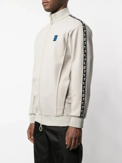 Shop Off-white Incompiuto Logo Track Jacket In Neutrals