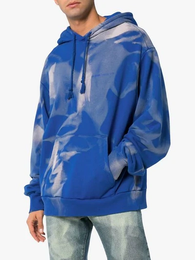 Shop 424 X Armes Bleach Hooded Sweatshirt In Blue