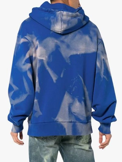 Shop 424 X Armes Bleach Hooded Sweatshirt In Blue