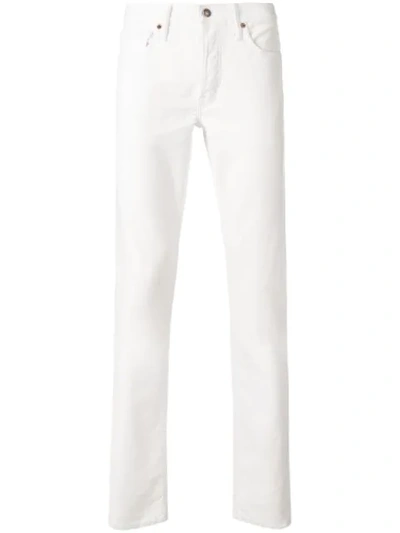 Shop Tom Ford Straight Trousers In White