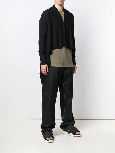 Shop Rick Owens Asymmetric Cardigan In Black