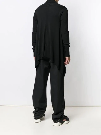 Shop Rick Owens Asymmetric Cardigan In Black