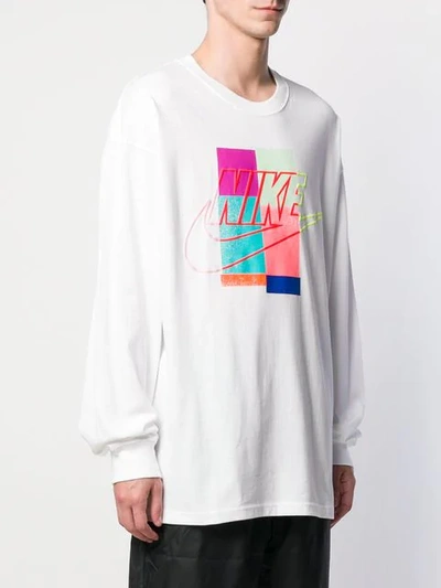 Shop Nike Printed Sweatshirt In White