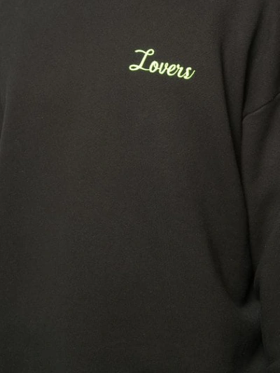 Shop Amiri Lovers Sweatshirt In Black/neon Yellow