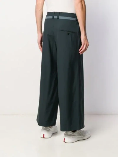 Shop Ethosens Wide-leg Trousers - Green