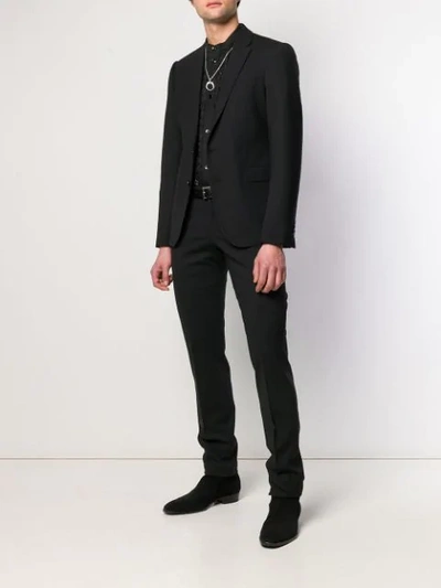 Shop Saint Laurent Star Embroidered Shirt In 1000 Black