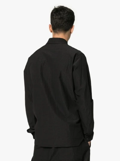 Shop Rick Owens Textured Wool Flap Pocket Shirt In Black