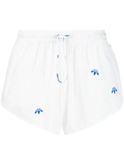 Shop Adidas Originals By Alexander Wang Logo Running Shorts In White