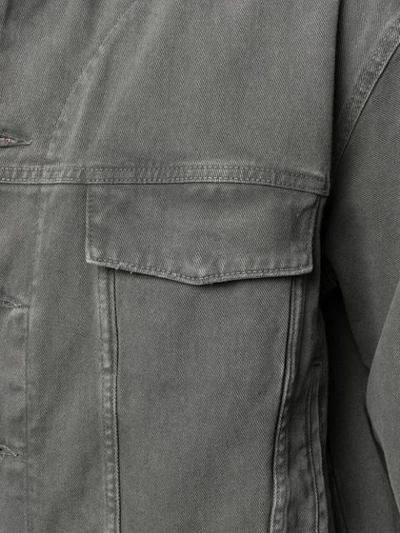 Shop Represent Buttoned Denim Jacket - Grey