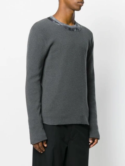 Shop Maison Margiela Low Neck Ribbed Sweater In Grey