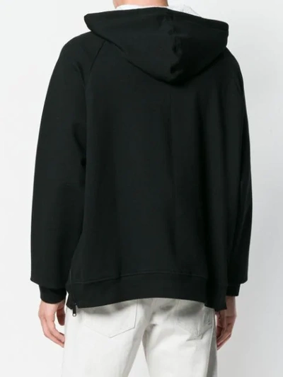 Shop Versace Jeans Hooded Sweatshirt In Black