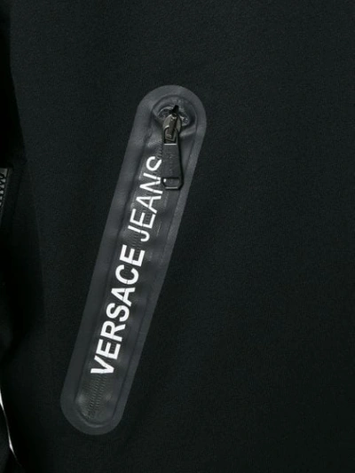Shop Versace Jeans Hooded Sweatshirt In Black