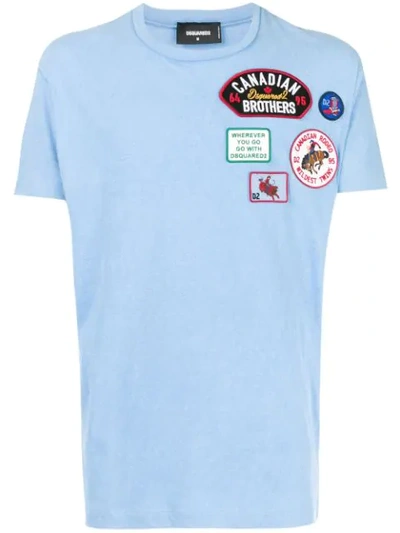 Shop Dsquared2 Patch Detail T-shirt - Blue