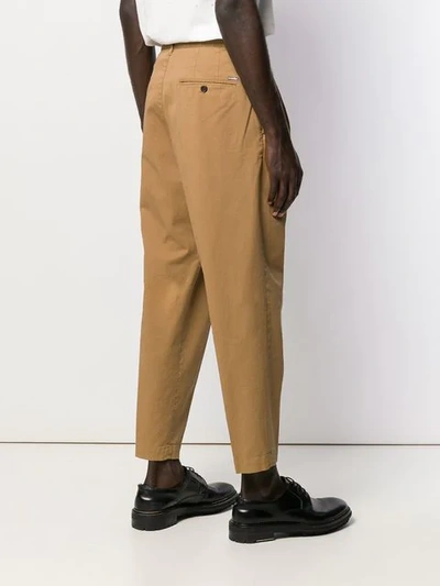 Shop Dsquared2 Cropped Chinos In Brown