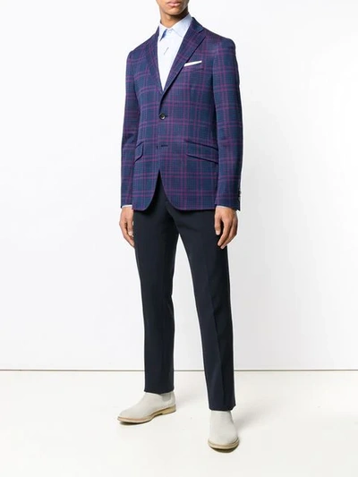 Shop Etro Checked Single In Blue