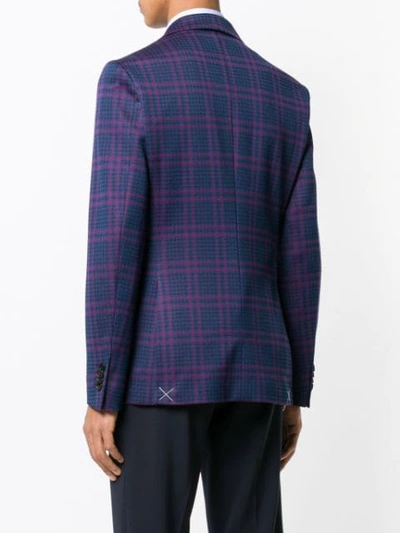 Shop Etro Checked Single In Blue