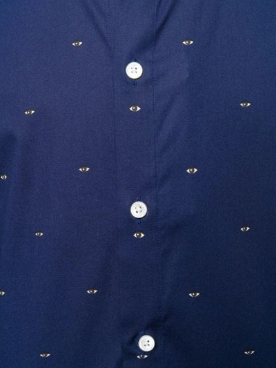 Shop Kenzo Eye Print Shirt In Blue