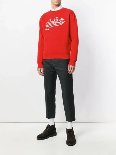 Shop Ami Alexandre Mattiussi Sweatshirt With Ami Paris Patch In Red