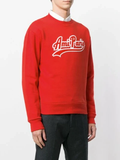 Shop Ami Alexandre Mattiussi Sweatshirt With Ami Paris Patch In Red