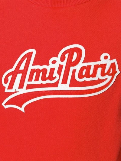Shop Ami Alexandre Mattiussi Sweatshirt With Ami Paris Patch In Red