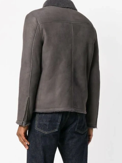 Shop Desa Collection Shearling Lined Jacket In Grey