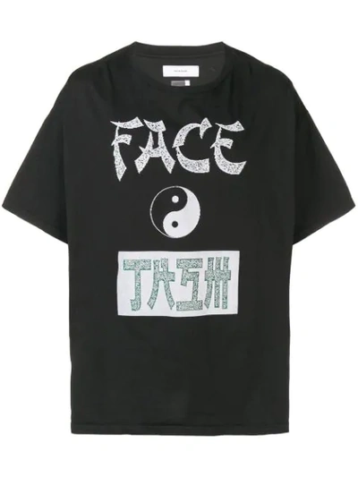 Shop Facetasm Logo Print T In Black