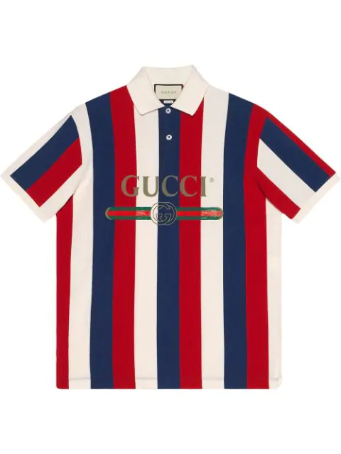 Gucci Logo-print Striped Cotton-piqué 