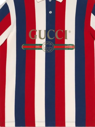 Shop Gucci Logo Baiadera Polo In Multicolour