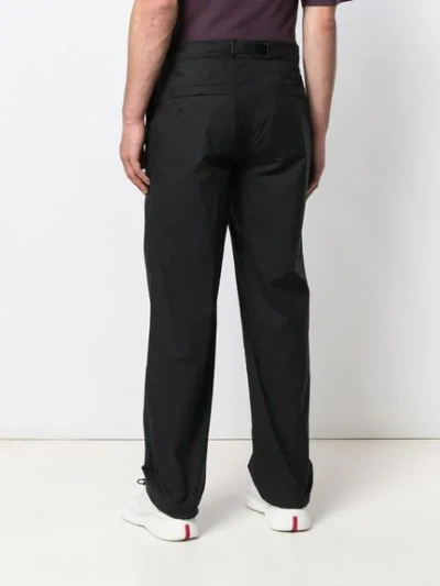 Shop Moncler Waist Strap Trousers In Black