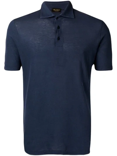 Shop Dell'oglio Knitted Polo T-shirt In Blue