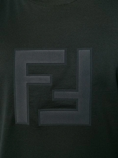 Shop Fendi Ff Logo Patch Crew Neck T-shirt In Black