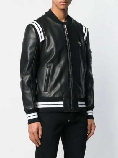 Shop Philipp Plein Statement Bomber Jacket - Black