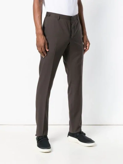 Shop Prada Tapered Tailored Trousers - Brown
