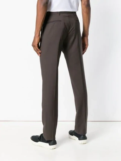 Shop Prada Tapered Tailored Trousers - Brown