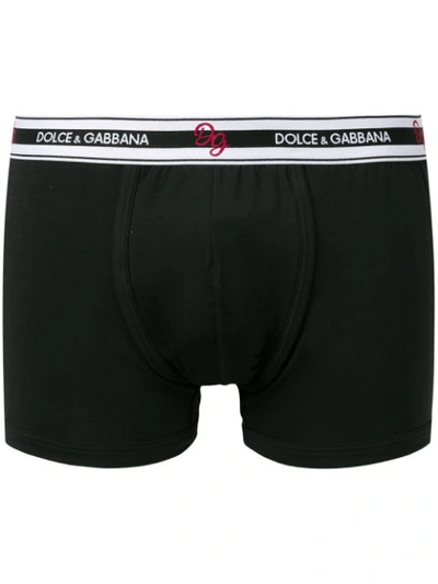 Shop Dolce & Gabbana Logo Boxers In Black