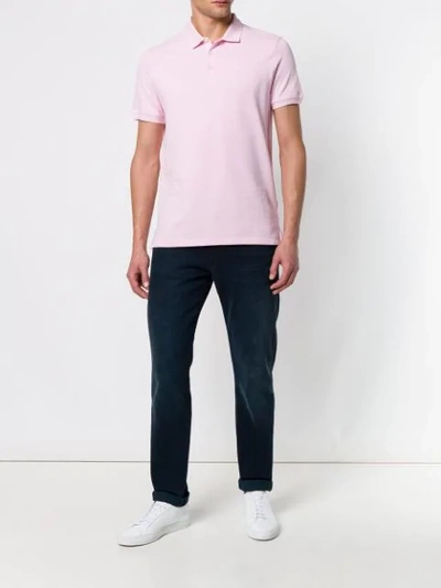 Shop Emporio Armani Short Sleeve Polo Shirt In Pink