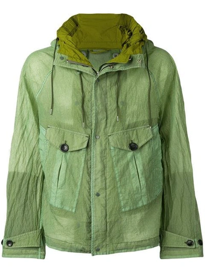 Shop Ten C Hooded Lightweight Jacket In Green