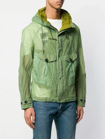 Shop Ten C Hooded Lightweight Jacket In Green