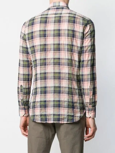 Shop Etro Plaid Spread Collar Shirt In Blue