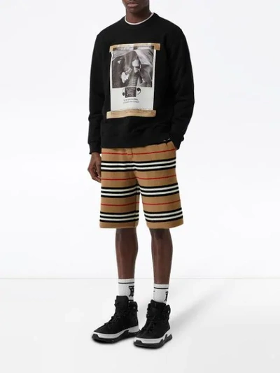 Shop Burberry Archive Campaign Print Cotton Sweatshirt In Black