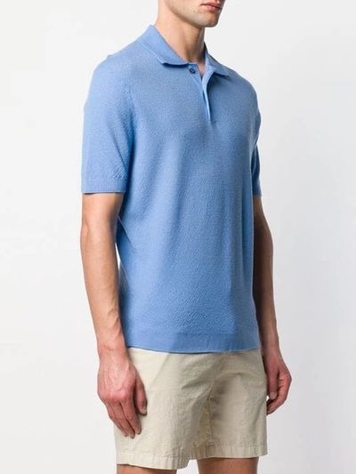 Shop Pringle Of Scotland Merino Wool Polo Shirt In Blue
