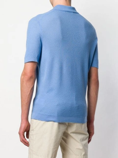 Shop Pringle Of Scotland Merino Wool Polo Shirt In Blue