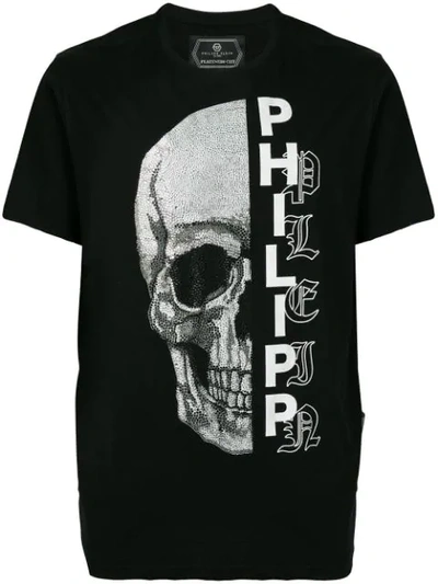 PHILIPP PLEIN EMBELLISHED SKULL T-SHIRT 