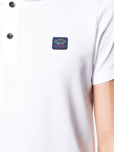 Shop Paul & Shark Logo Patch Polo Shirt - White
