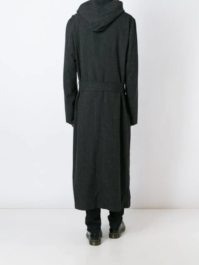 Pre-owned Yohji Yamamoto Vintage Hooded Maxi Coat In Grey
