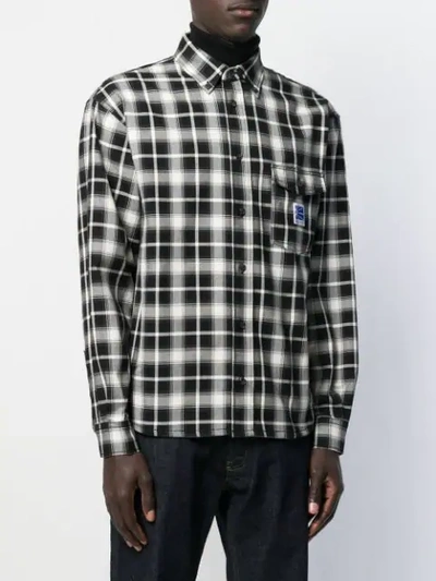 Shop Rassvet Logo Patch Check Plaid Shirt In Black