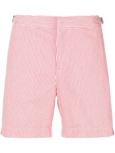 Shop Orlebar Brown Striped Swim Shorts In White